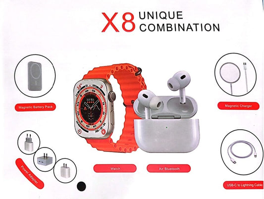 X8 Smartwatch Power Bank & Earphone Set