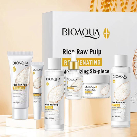 Bioaqua 6 Piece Rice Raw Pulp Skin Care Set